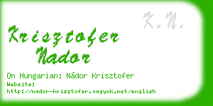 krisztofer nador business card